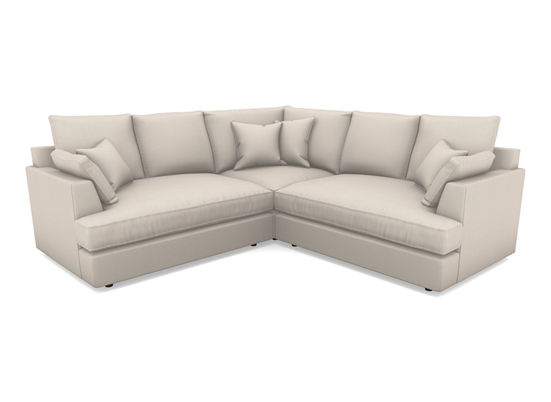1 Slingsby Small Fitted Cover Corner Sofa LHF & RHF in Two Tone Plain Biscuit
